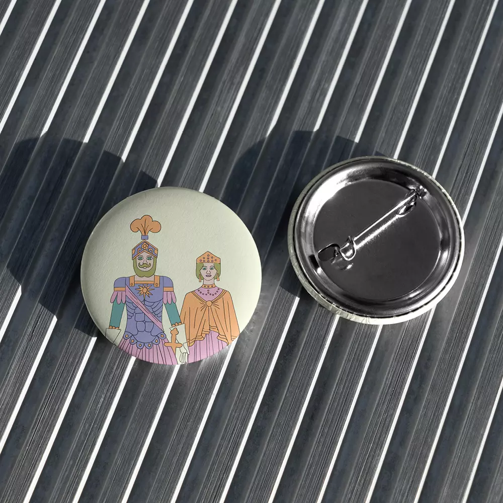 Badge illustré des géants de Cassel